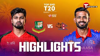 HIGHLIGHTS | Bangladesh A vs Nepal | 9th Match | Top End T20 | Cricket | T Sports