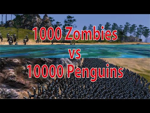 1000 Zombies vs 10000 Penguins - Under Water Battle - Ultimate Epic Battle Simulator UEBS