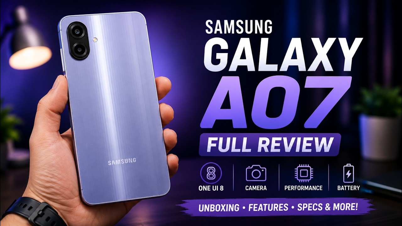 Miniatura da avaliação em vídeo de Smartphone Samsung Galaxy A07 256GB 8GB RAM Câmera 50MP