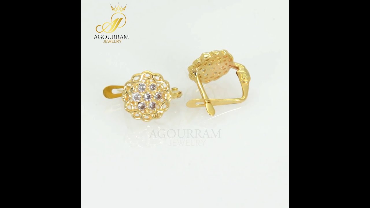 BC96 I Boucles d'oreilles pour fillettes -12 ANS or rose 18 carats I Agourram Jewelry