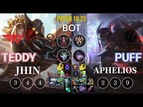 T1 Teddy Jhin vs IG Puff Aphelios Bot - KR Patch 10.25