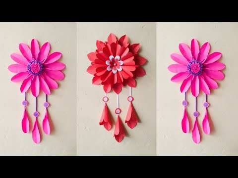 Amazing Paper Flower Wall Hanging 😍 | Simple DIY Room Decor | Rucha's creation