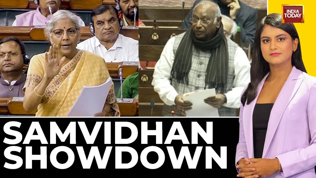 Samvidhan Debate: Sitharaman And Kharge Clash Over Nehru-Gandhi Legacy In Rajya Sabha | India Today