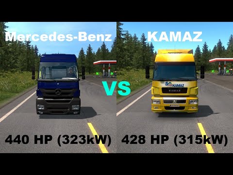 Truck vs Truck Comparison - 440HP Mercedes-Benz Axor vs 428HP KAMAZ 5490 NEO - ets2