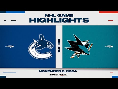 NHL Highlights | Canucks vs. Sharks - November 2, 2024