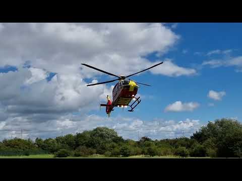 G-OMAA Helimed 06 Landing at Strensham Hems base on their open day