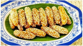 กล้วยแท่งโรยงา 🍌 ทำง่าย อร่อย เมนูสร้างอาชีพ