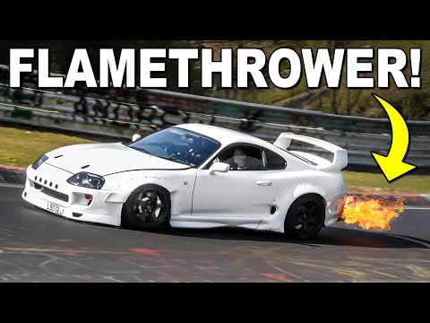 Cars Shooting FLAMES at the Nürburgring! JDM Nissan Skyline R34 R33 R32 / EVO TOYOTA SUPRA ANTILAG!