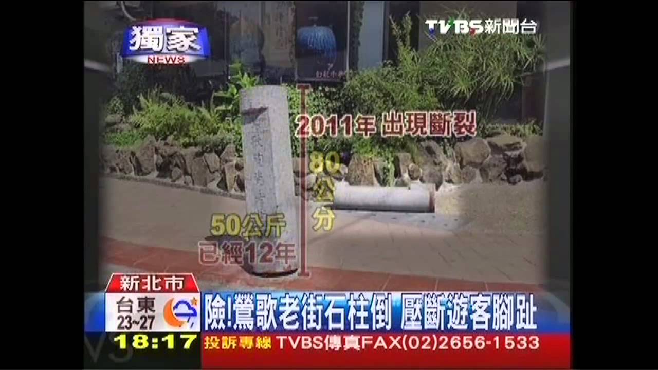 〈獨家〉險!鶯歌老街石柱倒 壓斷遊客腳趾