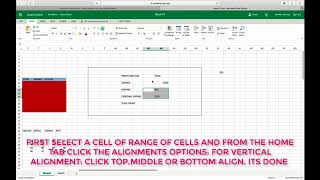 HOW TO CHANGE VERTICAL DATA ALIGNMENT IN A CELL IN EXCEL ONLINE ONEDRIVE