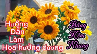 Hướng dẫn làm hoa hướng dương bằng kẽm nhung / Ngọc Nữ TV