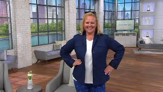 Isaac Mizrahi Live! Button Front Shawl Collar Utility Jacket on QVC