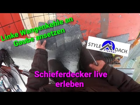 Live vom Schieferdach in Bad Lausick - Schiefer decken - Wangenkehle ansetzen - Schnürbild
