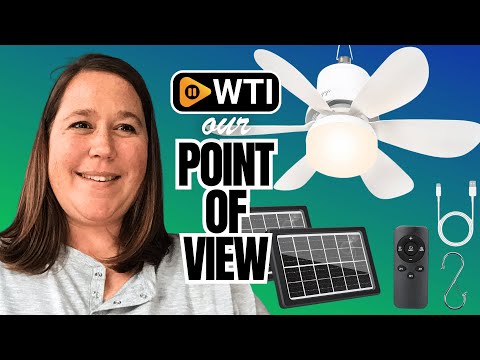 Portable Solar Ceiling Fan with Light & Remote - WTI product video review