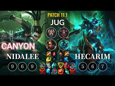 DWG Canyon Nidalee vs Hecarim Jungle - KR Patch 11.1
