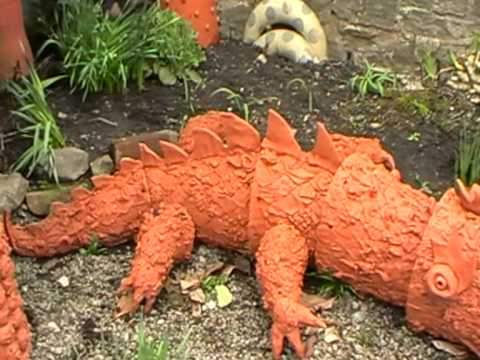 Pottery dragon and terracotta dalek