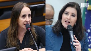 🔥Simone Tebet esquiva de pegadinha com maestria e deixa deputada do partido NOVO com a cara no chão🔥