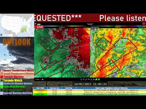 Tornado Warning LA 1/24/23 (NWR) EAS#746
