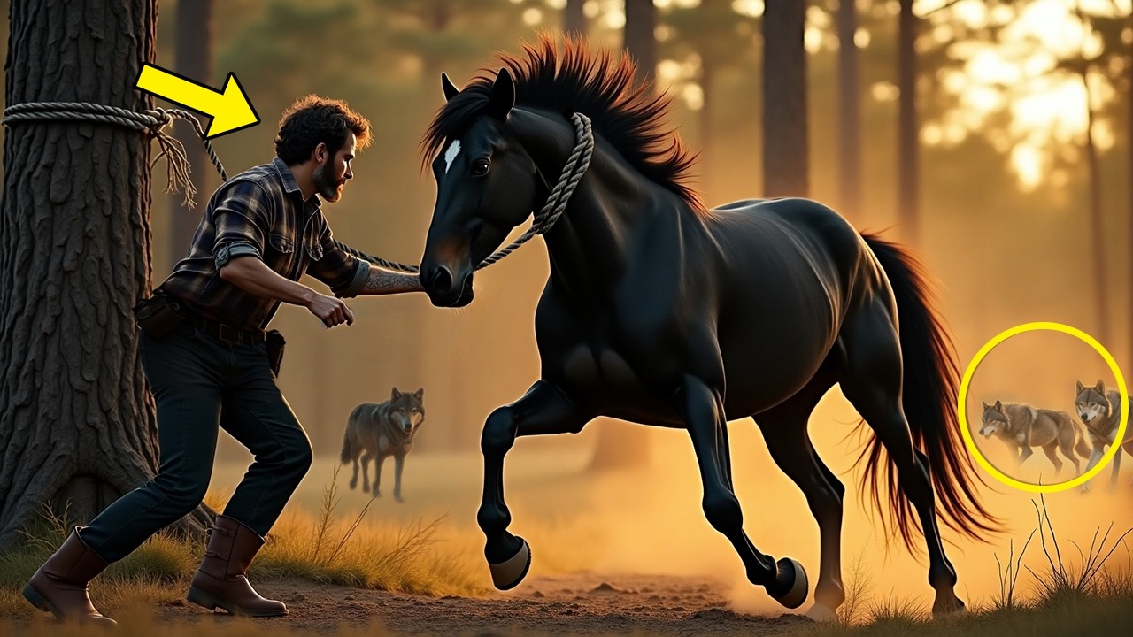 Veteran Rescues Wild Mustang Tied to a Tree for Wolves—Then Discovers a Terrifying Secret