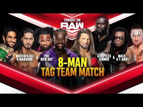 The New Day, Mansoor & Mustafa Ali Vs AJ Styles, Omos, MACE & T-BAR - WWE Raw 13/09/2021 (Español)
