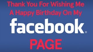 Thank You For Wishing Me A Happy Birthday On My Facebook Page (Song A Day #1561)