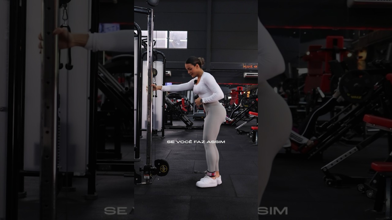 Veja como melhorar a execução do glúteo no cabo #academia #musculação #gluteos #treinofeminino