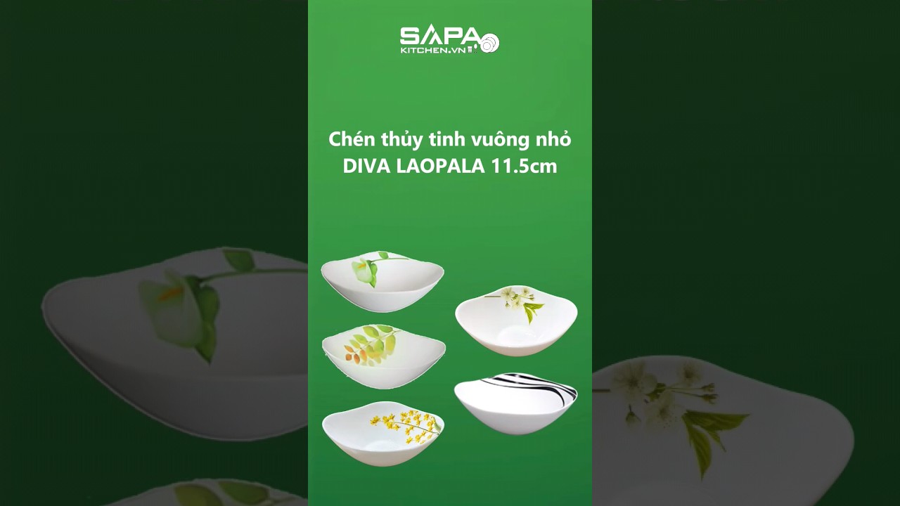 Chén thủy tinh vuông nhỏ Diva Laopala 115