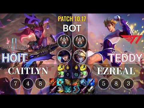 DWG Hoit Caitlyn vs T1 Teddy Ezreal Bot - KR Patch 10.17