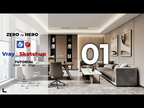 EASY VRAY 6 FOR SKETCHUP | Realistic Interior Rendering | From Start To Finish | Part 1 #interior 01