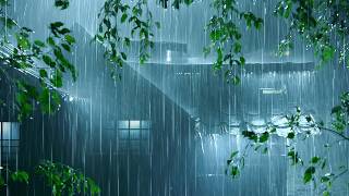 Relax, Unwind & Sleep Deeply on a Rainy Night ⛈️ INTENSE Rain on Tin Roof & Powerful Thunder Sounds