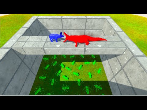 1v1 FALL INTO ZOMBIE SPIDERS PIT