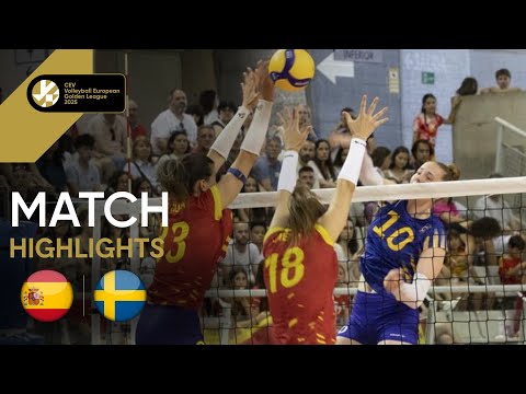 Highlights | Spain vs. Sweden - CEV Volleyball European Golden League 2025 | Women