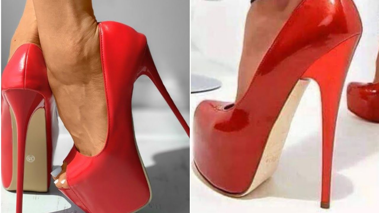 Stunning heels#beautiful red platform heels#charming red heels||