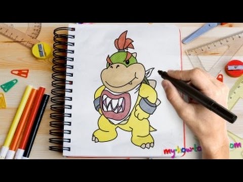 How to draw Bowser Junior - Easy step-by-step drawing lessons for kids