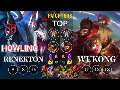 SB Howling Renekton vs Wukong Top - KR Patch 10.18