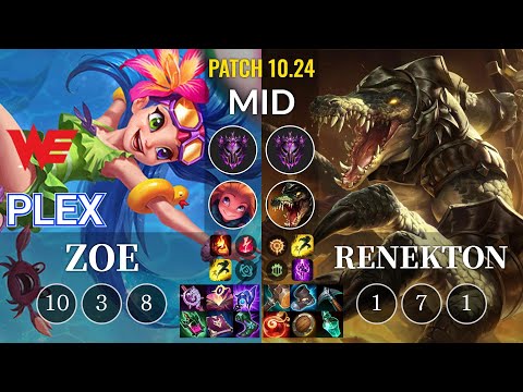 WE Plex Zoe vs Renekton Mid - KR Patch 10.24