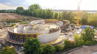 Time-lapse of the construction of the ESO Supernova Planetarium & Visi