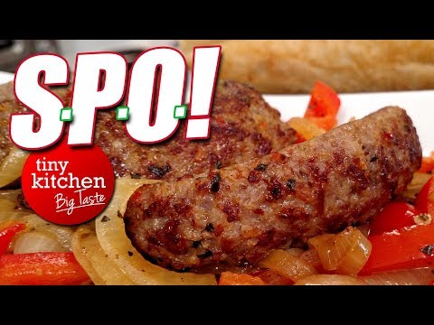 Sausage Peppers and Onions // Tiny Kitchen Big Taste