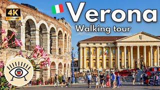 Verona, Italy ✅ Veneto 4K WALKING TOUR | Walking tour with subtitles! - Romeo and Juliet - ASMR