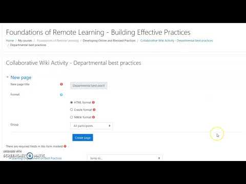 Basics of a Moodle wiki
