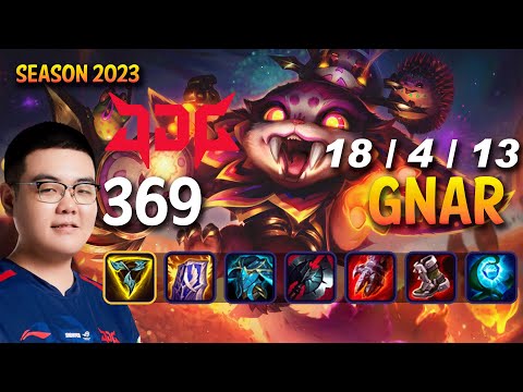 JDG 369 GNAR vs K'SANTE Top - 1v9 - Patch 13.21 KR Ranked