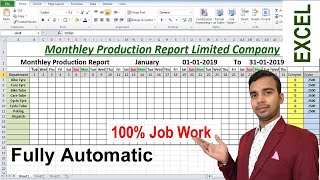 Monthly production Report Limited company For Microsoft excel Advance Formula