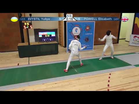 FE 2018 T32 10 F E Individual Yerevan ARM U23 European Championships GREEN POWELL GBR vs SVYSTIL UKR
