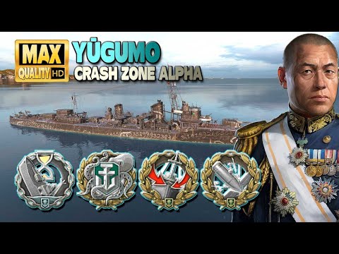 Destroyer Yūgumo: Yamamoto on map Crash Zone Alpha - World of Warships