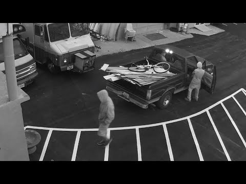 Surveillance footage of Eleos Coffee generator theft