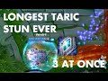 Longest Taric Stun EVER (flying over 20s + 3 at once!)