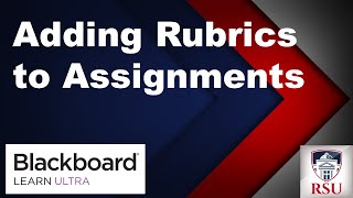Adding Rubrics to Blackboard Ultra