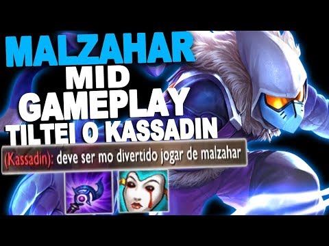 MALZAHAR MELHOR CAMPEÃO NO MID *APERTOU R ACABOU FIZ O KASSADIN TILTAR GAMEPLAY PT-BR