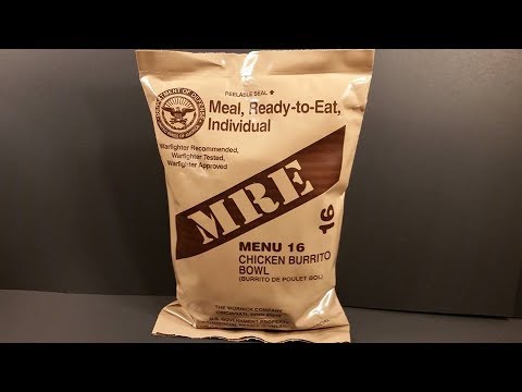 2017 MRE Chicken Burrito Bowl Meal Ready to Eat Review US Ration Taste Test