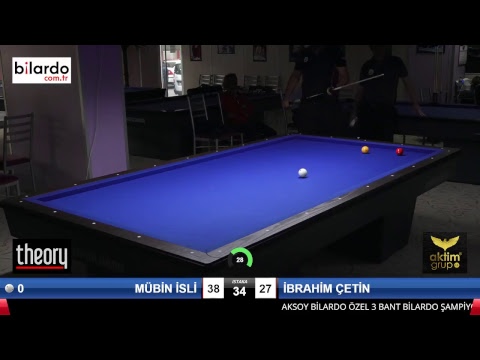 MÜBİN İSLİ & İBRAHİM ÇETİN Bilardo Maçı - AKSOY BİLARDO 3 BANT TURNUVASI-3. Tur